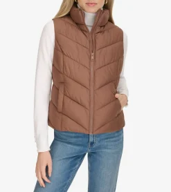 Chevron Polyfill Zip Front Vest*Cole Haan Cheap