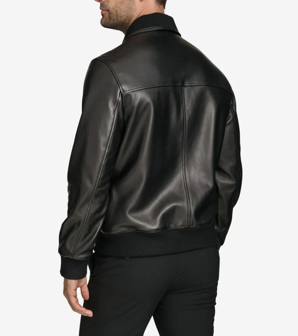 Men's Leather Aviator Jacket*Cole Haan Hot