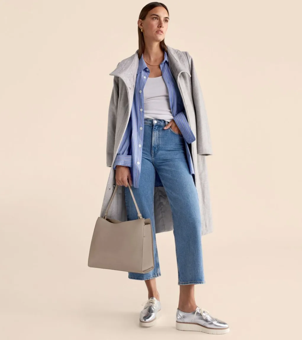 Moulded Collar Slick Wool Belted Coat*Cole Haan Discount