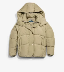 Twill Down Jacket With High Low Hem*Cole Haan Best Sale
