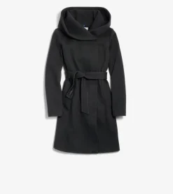 Women's Belted Aysmmetrical Zip Front Twill Coat*Cole Haan Discount