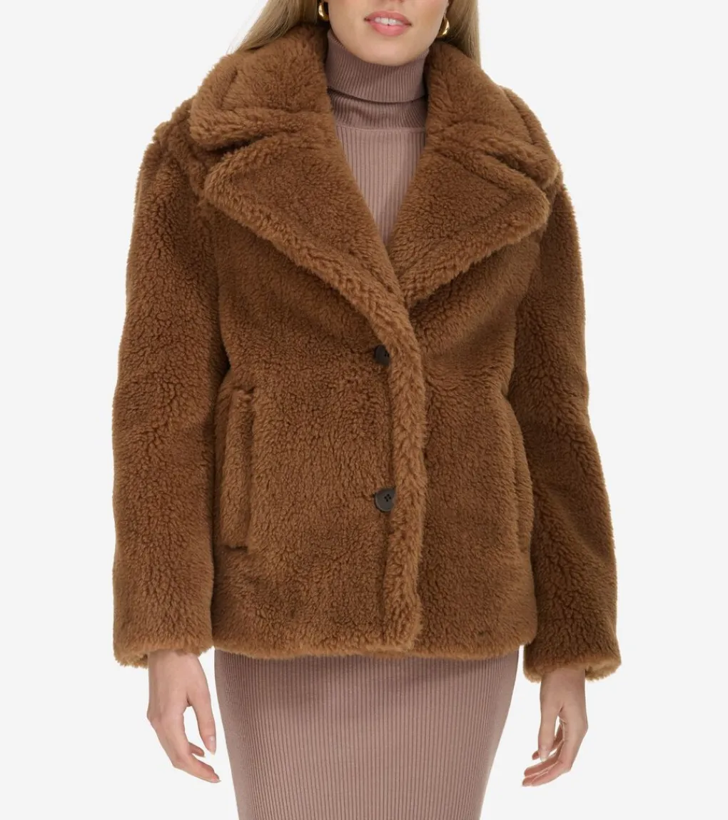 Women's Faux Fur Teddy Jacket*Cole Haan Sale