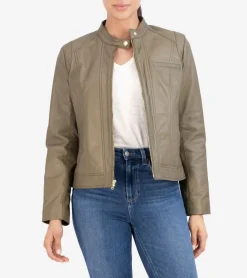 Women's Lambskin Leather Jacket*Cole Haan Cheap