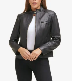Women's Lambskin Leather Jacket*Cole Haan Best Sale