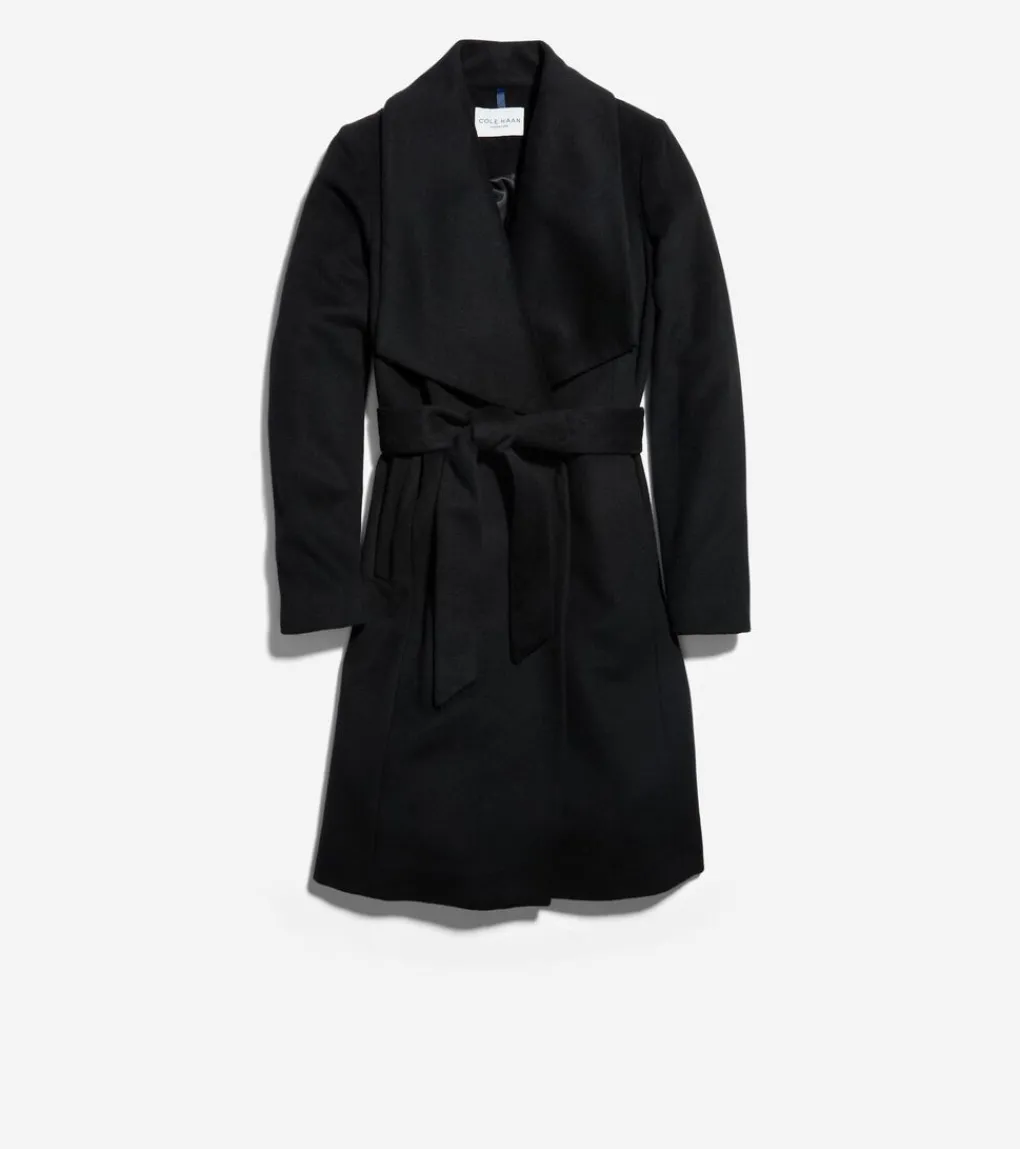 Women's Long Wool Wrap Coat*Cole Haan New