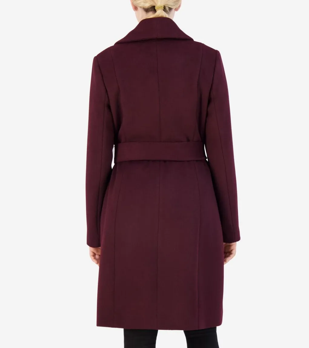 Women's Oversized Collar Wrap Coat*Cole Haan Fashion