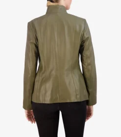 Women's Wing Collar Leather Jacket*Cole Haan Sale