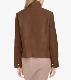 Women's Zip-Front Suede Jacket*Cole Haan Outlet